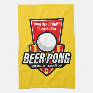 Paño De Cocina Personalice este logotipo de Beer Pong