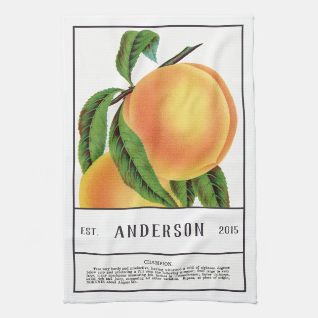 Paño De Cocina Personalizable Botánico Peaches (Vertical)