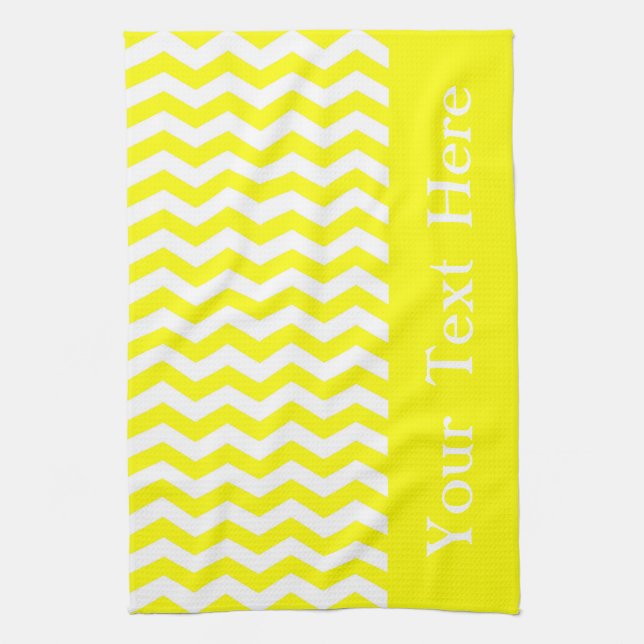 Paño De Cocina Personalizable Capri Lemon Wave Chevron (Vertical)
