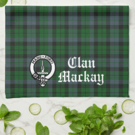 Paño De Cocina Personalizable Clan Mackay Escudo Badge & Tartan