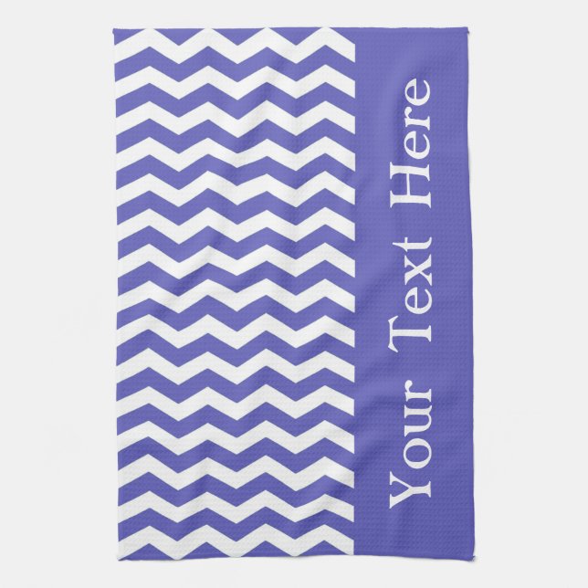Paño De Cocina Personalizable Curacao Blue Wave Chevron (Vertical)