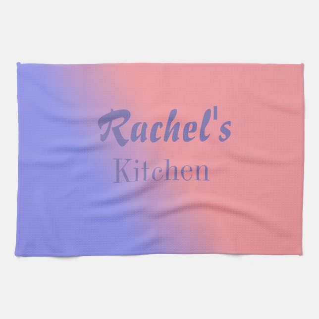 Paño De Cocina Personalizable de degradado rosa y azul (Horizontal)