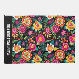 Paño De Cocina Personalizable Fiesta Floral Extravaganza
