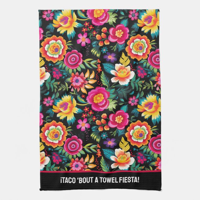 Paño De Cocina Personalizable Fiesta Floral Extravaganza (Vertical)