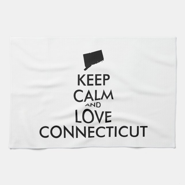 Paño De Cocina Personalizable MANTENER CALMA Y AMAR CONECTICUADO (Horizontal)