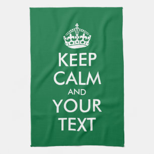 Paño De Cocina Personalizable MANTENER CALMA Y TU TEXTO
