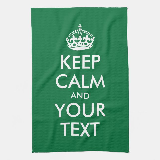 Paño De Cocina Personalizable MANTENER CALMA Y TU TEXTO (Vertical)