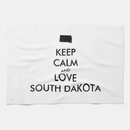 Paño De Cocina Personalizable MANTENER LA CALMA Y AMAR A DAKOTA D