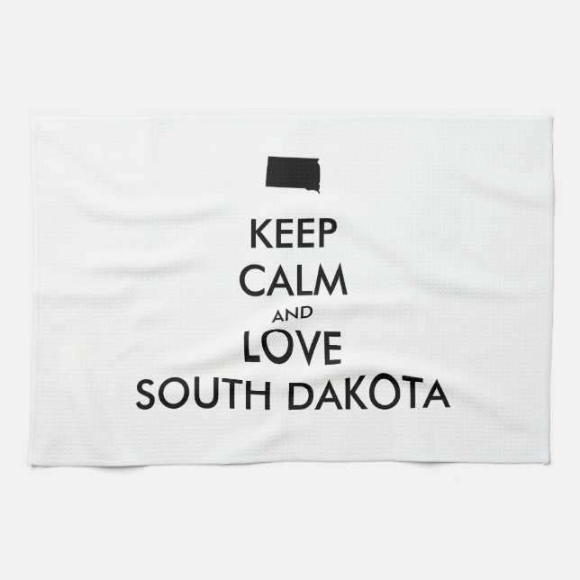 Paño De Cocina Personalizable MANTENER LA CALMA Y AMAR A DAKOTA D (Horizontal)