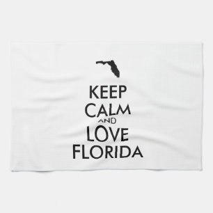 PAÑO DE COCINA PERSONALIZABLE MANTENER LA CALMA Y AMAR A FLORIDA