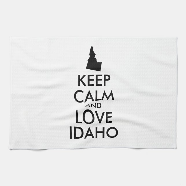Paño De Cocina Personalizable MANTENER LA CALMA Y AMAR A IDAHO (Horizontal)