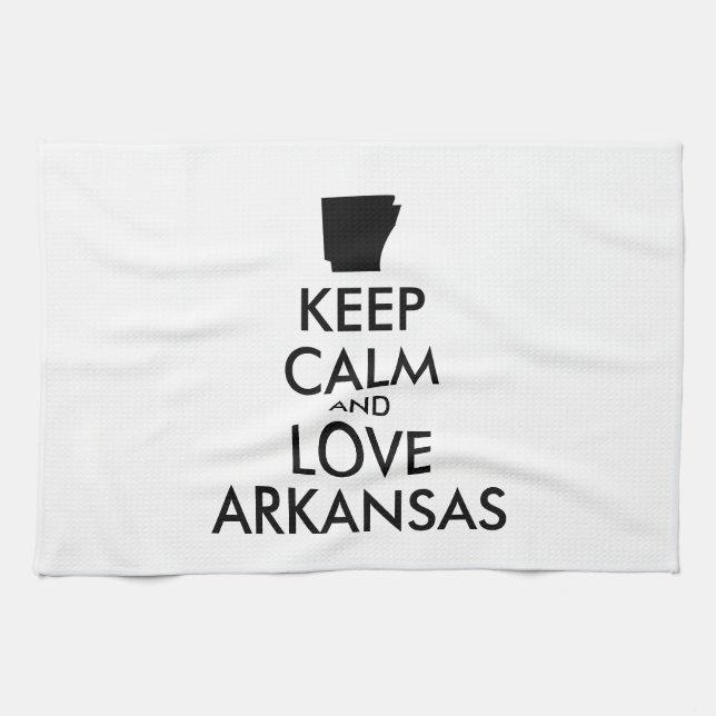Paño De Cocina Personalizable MANTENGA CALMA Y AME A ARKANSAS (Horizontal)