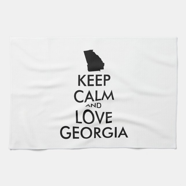 Paño De Cocina Personalizable MANTENGA CALMA Y AME A GEORGIA (Horizontal)