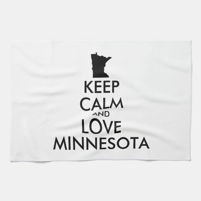 Paño De Cocina Personalizable MANTENGA CALMA Y AME A MINNESOTA (Horizontal)