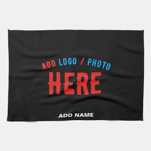 PAÑO DE COCINA PERSONALIZABLE MODERNO ESTILO NEGRO VERIFICADO MAR (Horizontal)