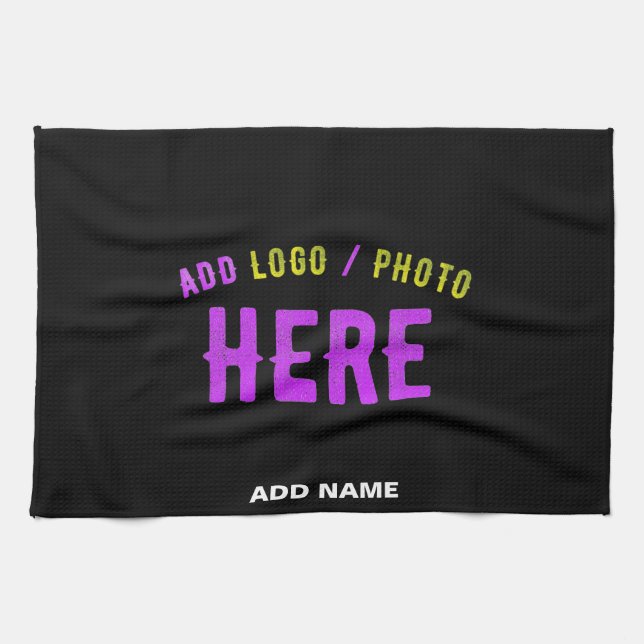 PAÑO DE COCINA PERSONALIZABLE MODERNO ESTILO NEGRO VERIFICADO MAR (Horizontal)