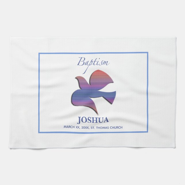 Paño De Cocina Personalizable, palo de bautismo adulto (Horizontal)