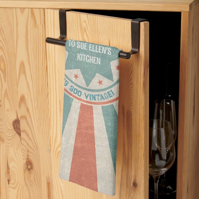Paño De Cocina Personalizable Vintage (Pliegue de tercios)