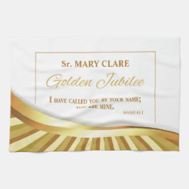 Paño De Cocina Personalización, aniversario de oro de la vida rel