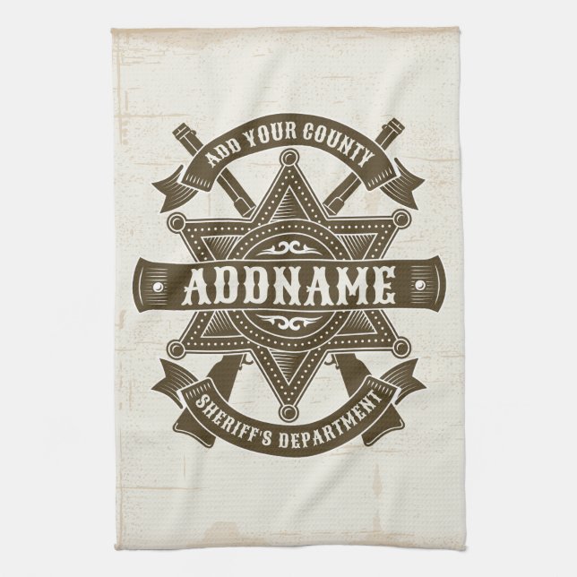 Paño De Cocina Personalización de la placa del alguacil del antig (Vertical)