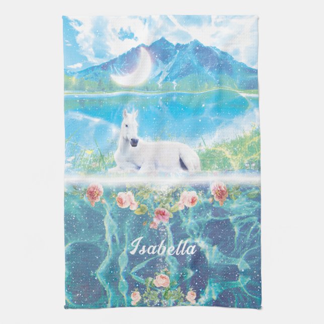 Paño De Cocina Personalización de Unicornio en un sueño paradisía (Vertical)