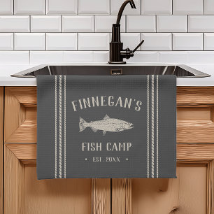 Paño De Cocina Personalización del campamento de peces rusos del 