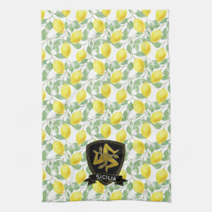 Paño De Cocina Personalización del patrón limón trinacria sici