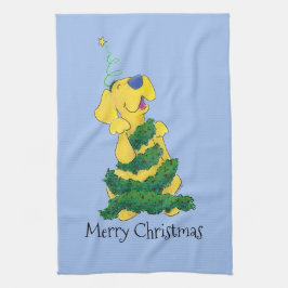 Paño De Cocina Personalización Festividad Lab Árbol de Navidad Az