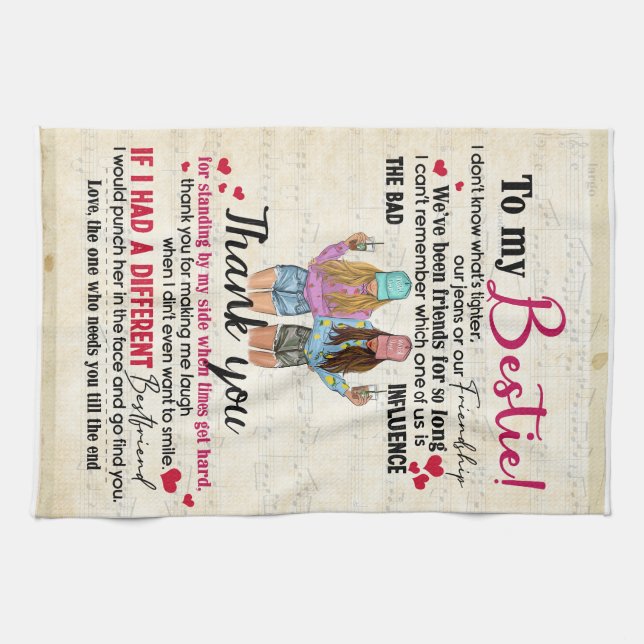 Paño De Cocina Personalizado A Mi Bestie Blanket (Horizontal)