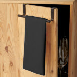 Paño De Cocina Personalizado Añadir texto Color sólido negro plan<br><div class="desc">Subir personalizado Añadir tu Monograma Foto inicial o logotipo Nombre de texto Elegante Cocina y Comedor Moderno / Ropa de mesa y cocina / Plantilla en blanco Toalla de cocina de color sólido negro.</div>