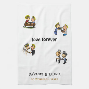 Paño De Cocina Personalizado Aniversario 🎉 Cute Couple