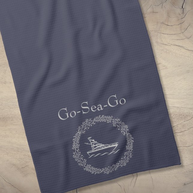 Paño De Cocina Personalizado Azul de la Marina Nombre De Barco Co (Subido por el creador)