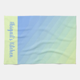 Paño De Cocina Personalizado Azul Verde Amarillo Ombre Elegante