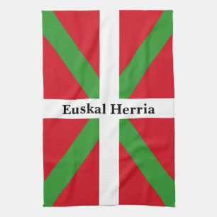 Paño De Cocina Personalizado, bandera nacional vasca, ikurriña: