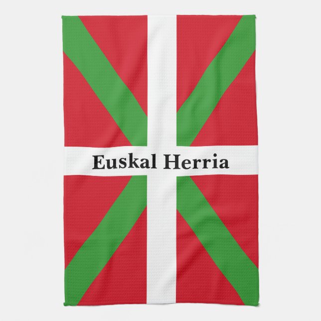 Paño De Cocina Personalizado, bandera nacional vasca, ikurriña: (Vertical)