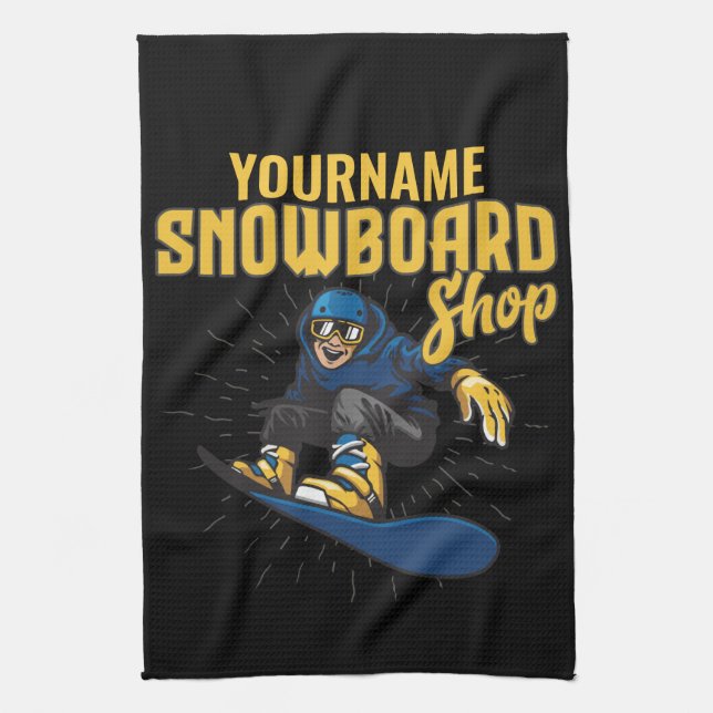 Paño De Cocina Personalizado Boarder Snowboarding Shop Big Air (Vertical)