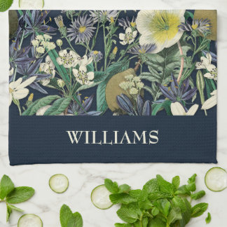 Paño De Cocina Personalizado Botánico Vintage Floral de medianoch
