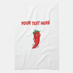 Paño De Cocina Personalizado Chili Pepper Con Cocina De Texto Per