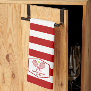 Paño De Cocina Personalizado Club Campestre de Tenis Red Stried