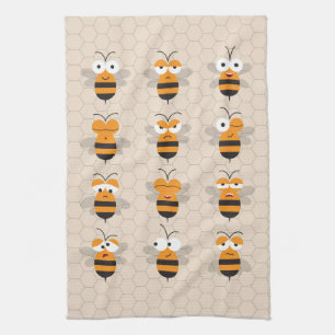 Paño De Cocina Personalizado Cute Funny Honey Bee Honeycomb