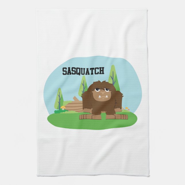 Paño De Cocina Personalizado Cute Sasquatch (Vertical)