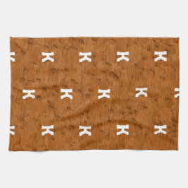 Paño De Cocina Personalizado de Boho Rustic Textured Wood brown