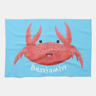 Paño De Cocina Personalizado de cangrejo rojo lindo ilustracion