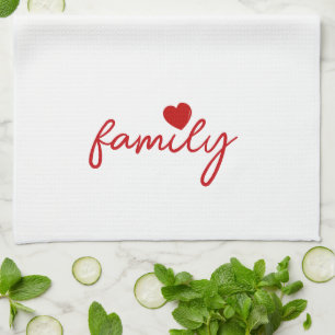 Paño De Cocina Personalizado de familia de corazón lindo texto