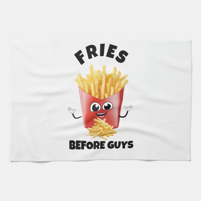 Paño De Cocina Personalizado De Fries Franceses Cuidados Hoodie & (Horizontal)