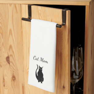 Paño De Cocina Personalizado de gato negro mejor Mascota mamá