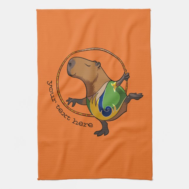 Paño De Cocina Personalizado De Gimnasia Rítmica De Capibara (Vertical)
