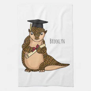 Paño De Cocina Personalizado de graduación de pangolin lindo