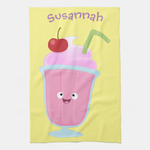Paño De Cocina Personalizado de helados de fresa de fresa