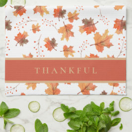 Paño De Cocina Personalizado de hojas de arce de otoño de oro